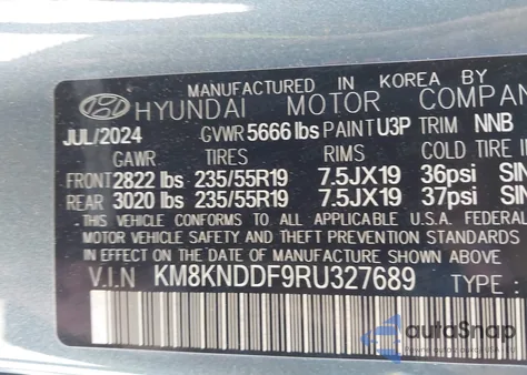 2024 Hyundai Ioniq 5 Sel z USA, uszkodzony, nr VIN KM8KNDDF9RU327689